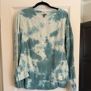 Sweaty Betty Blue and White Tie-Dye Sweatshirt